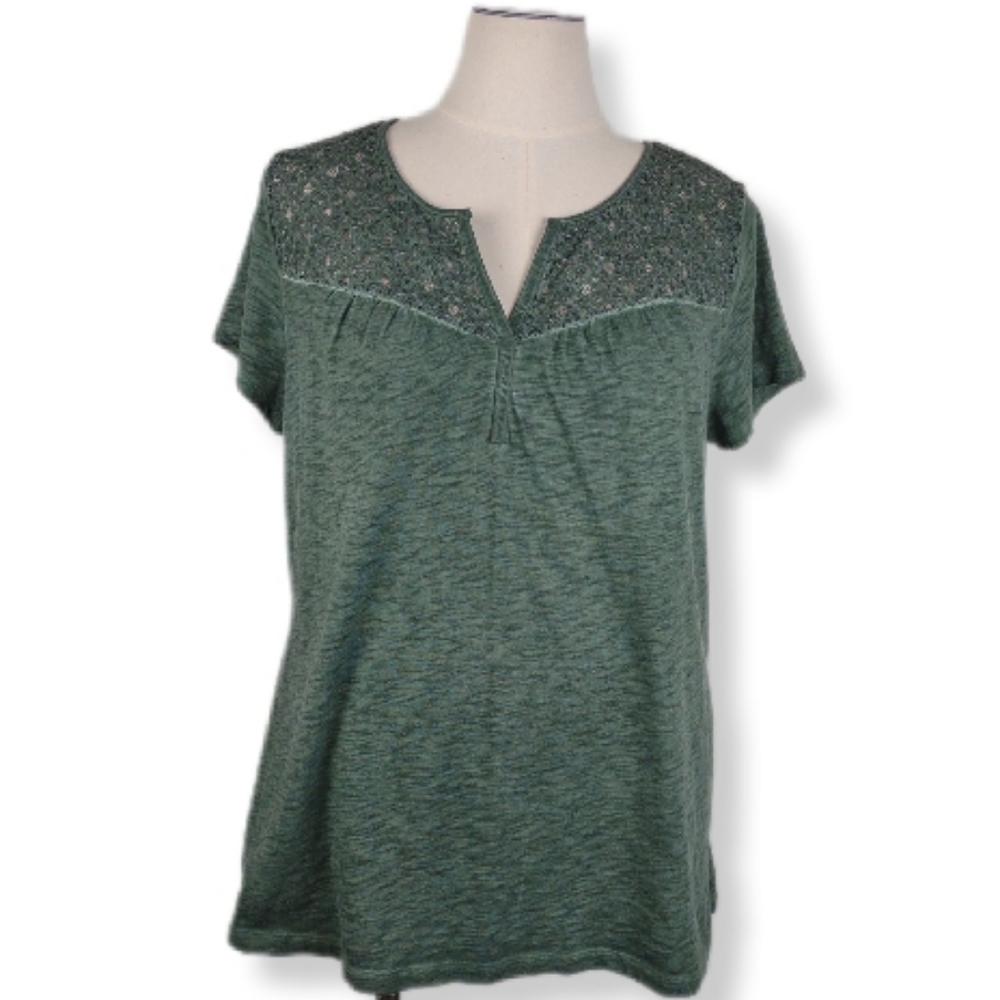St. John's Bay Short Sleeve Eyelet Top